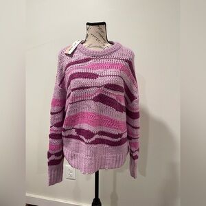 Pink and Purple Striped Women's Sweater